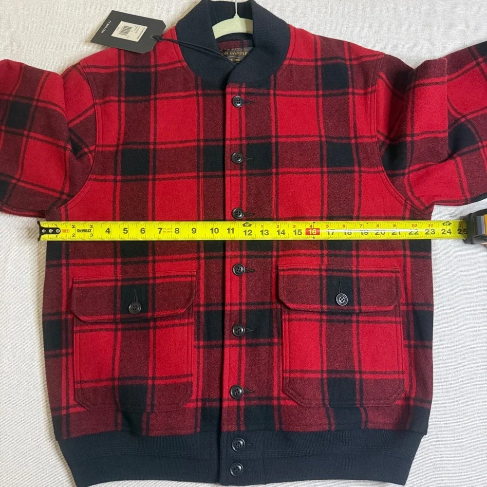 Filson CCC Wool Bomber Men M Red Black buffalo Plaid